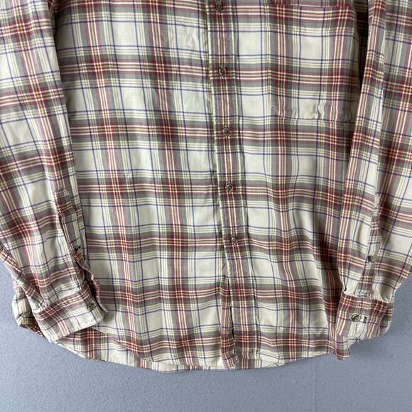 Lands End Viyella Wool Blend Shirt Mens XL Plaid Button Up Flannel Outdoor - Picture 3 of 13